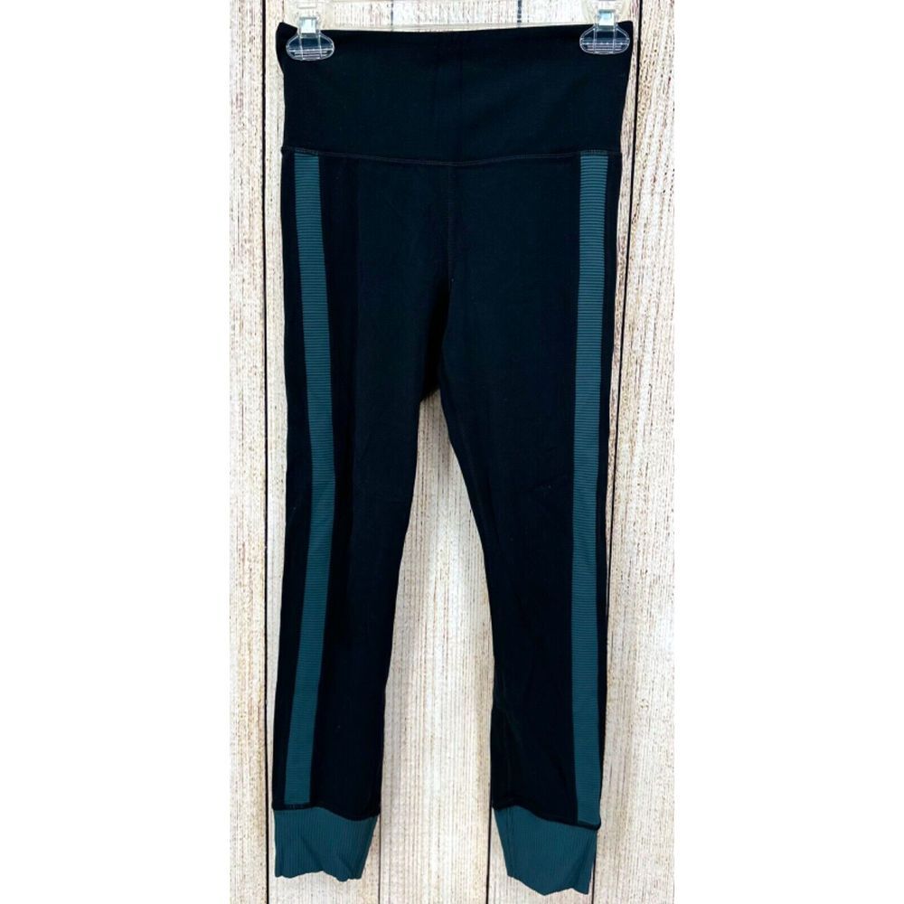 Athleta Elation Rib Trim 7/8 Leggings Size XS Black Yoga Pocket Athleisure Tight
